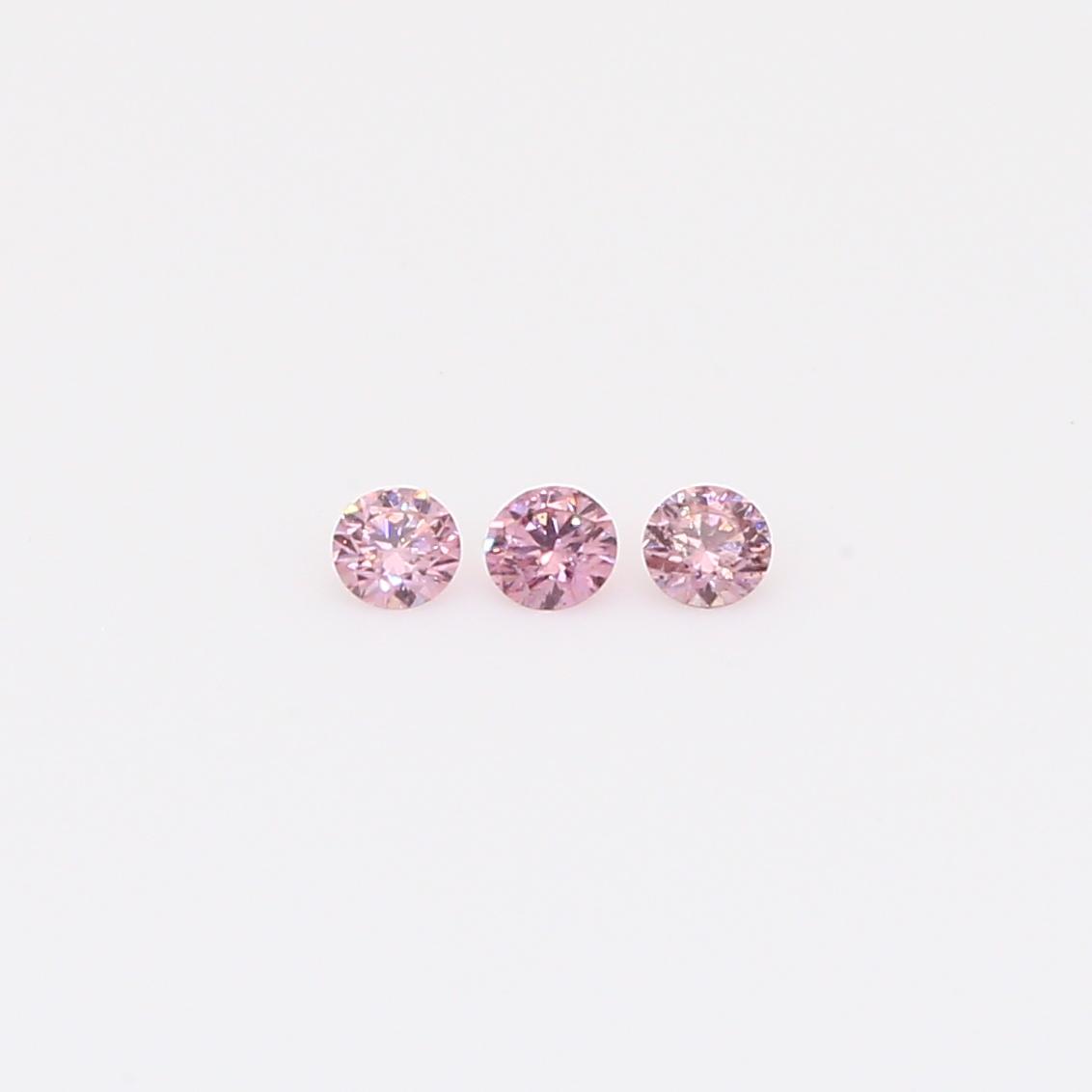 0.07 Total carat trio of round-cut FIPP Argyle pink diamonds