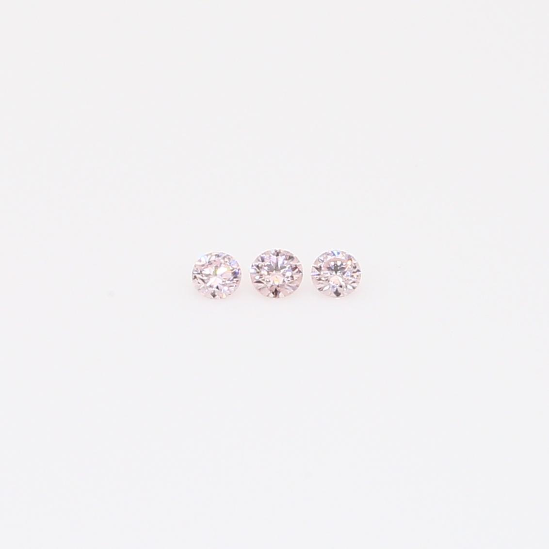 0.04 Total carat trio of round-cut FP Argyle pink diamonds