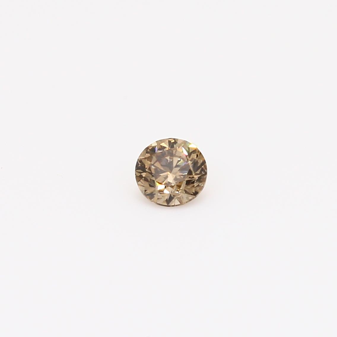 0.22 Carat round-cut champagne diamond