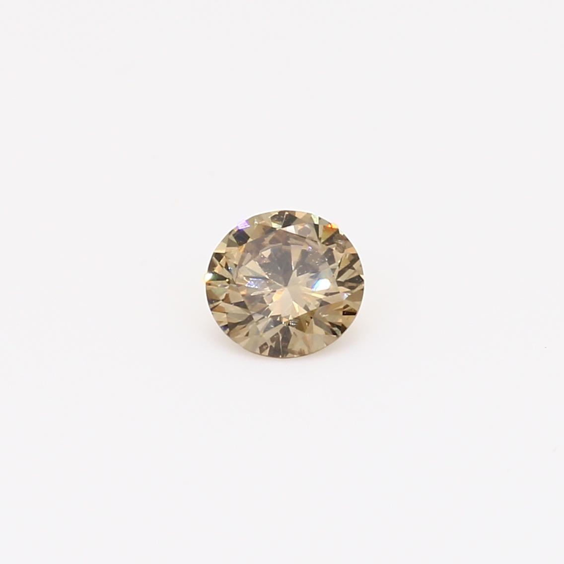 0.39 Carat round-cut champagne diamond