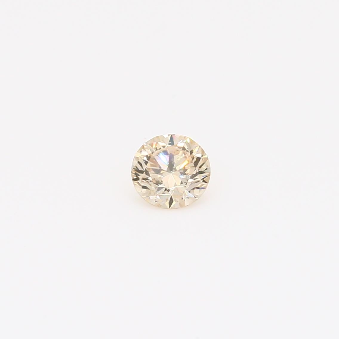 0.23 Carat round-cut champagne diamond