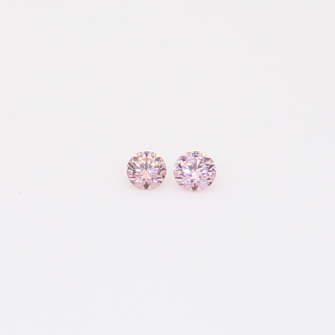 0.06 Carat pair of round-cut FPP Argyle pink diamonds