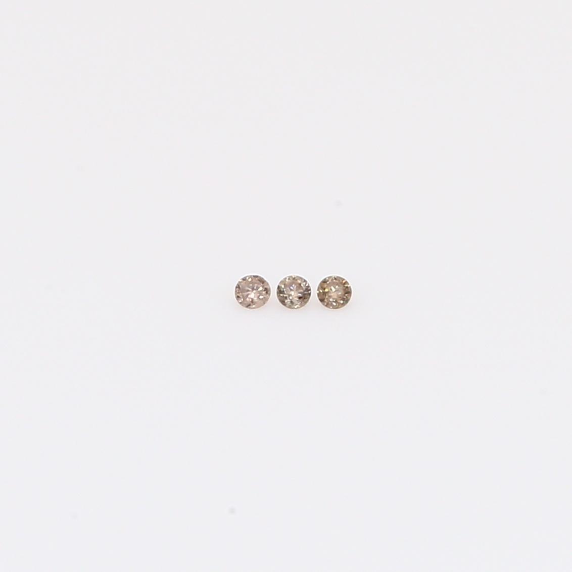 0.015 Total carat trio of round-cut champagne diamonds