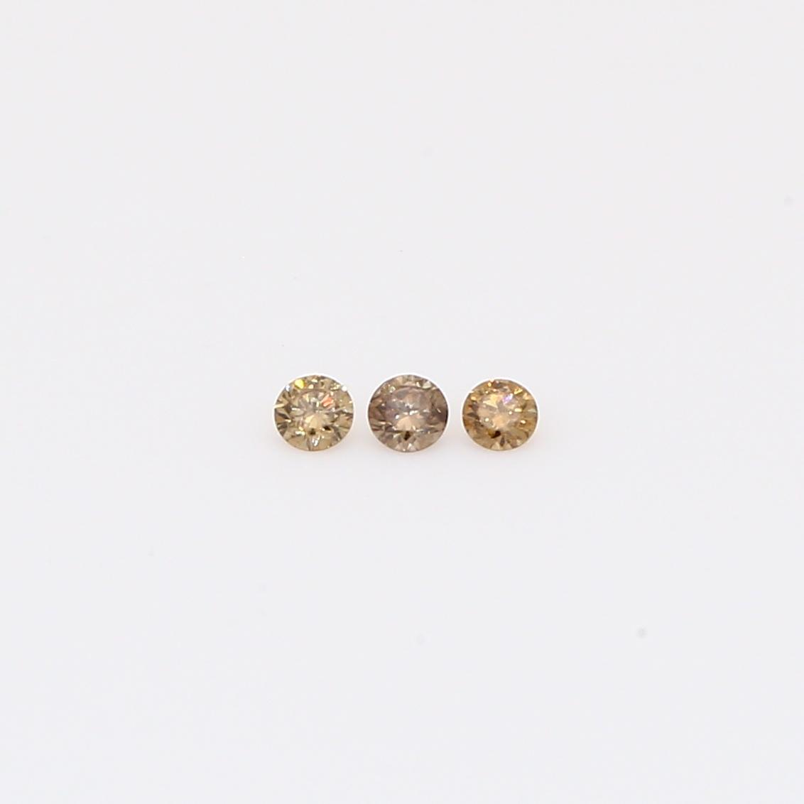 0.05 Total carat trio of round-cut champagne diamonds