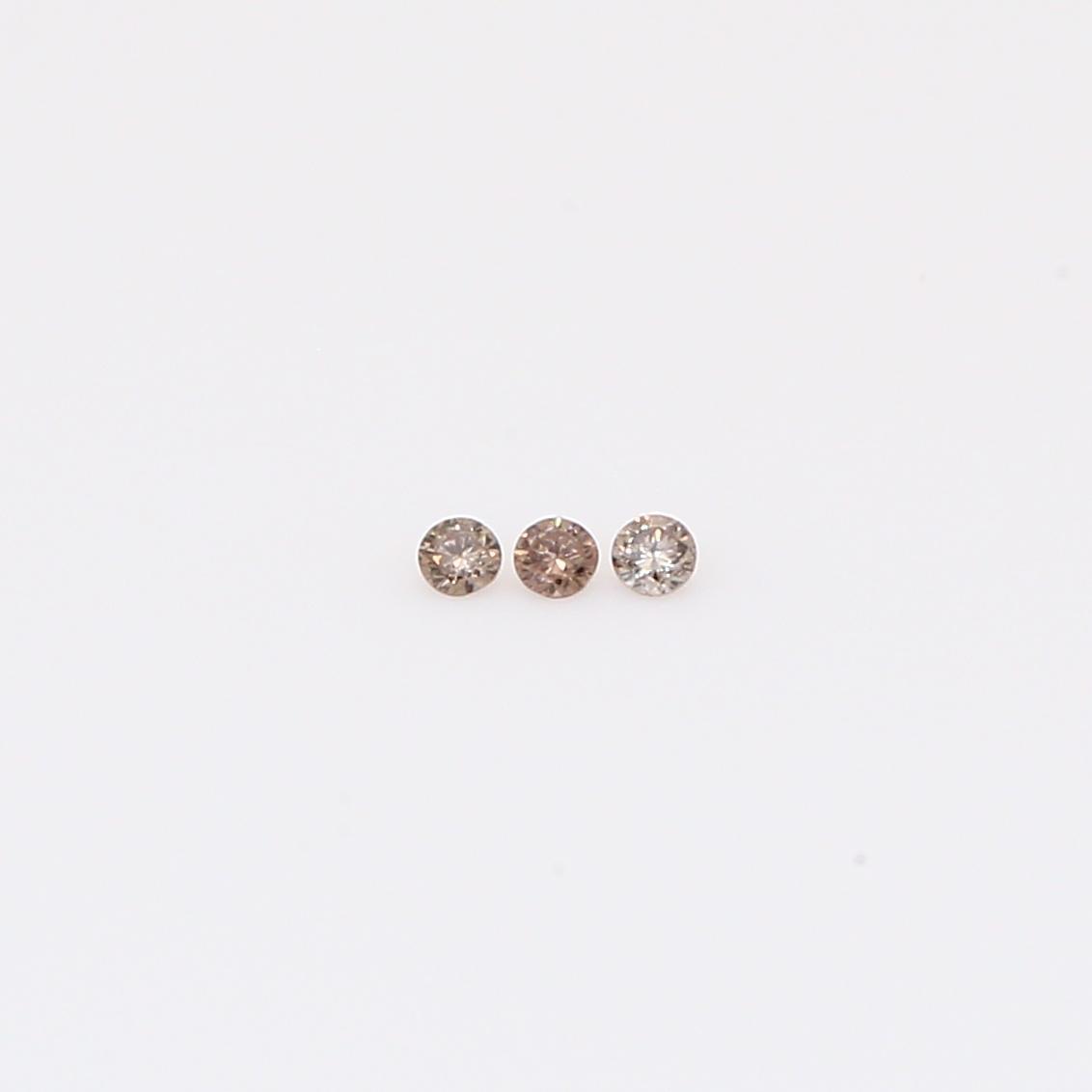 0.027 Total carat trio of round-cut champagne diamonds