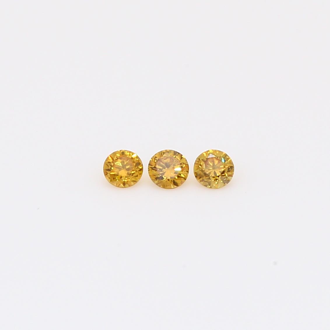 1.05 Total carat trio of round-cut fancy intense orange diamonds
