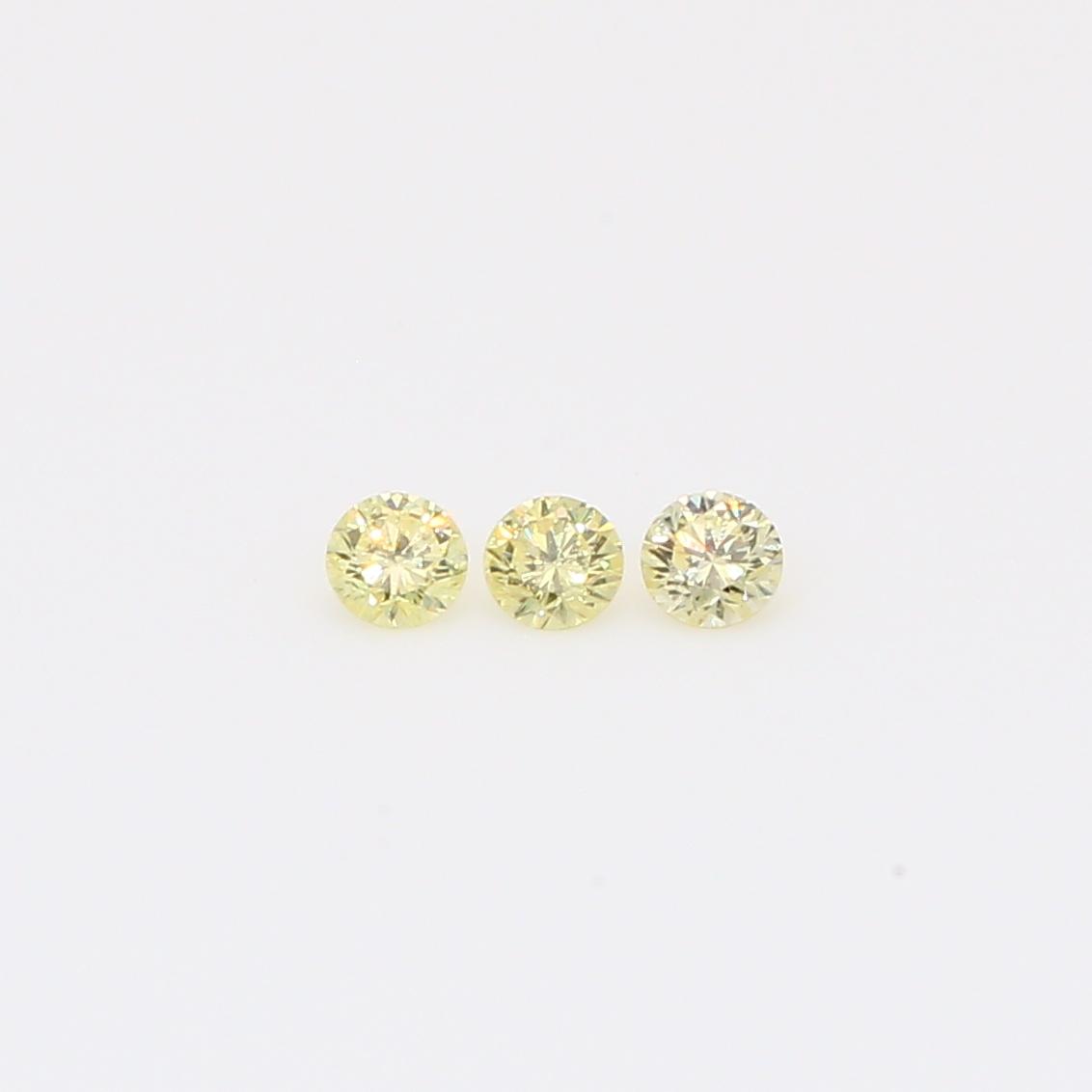 0.12 Total carat trio of round-cut fancy yellow diamonds