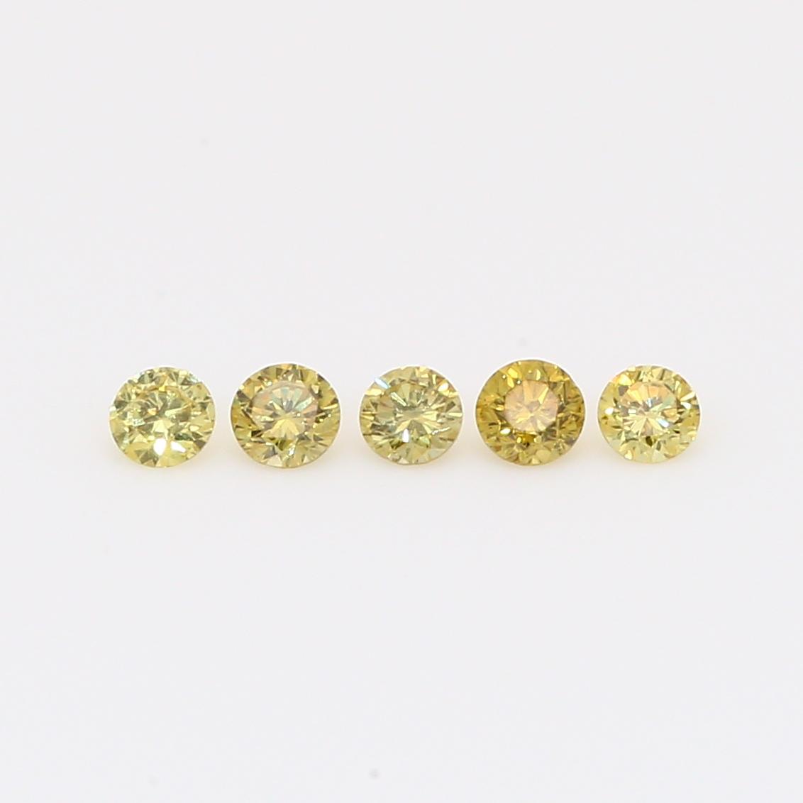 0.20 Total carat parcel of round-cut fancy yellow diamonds