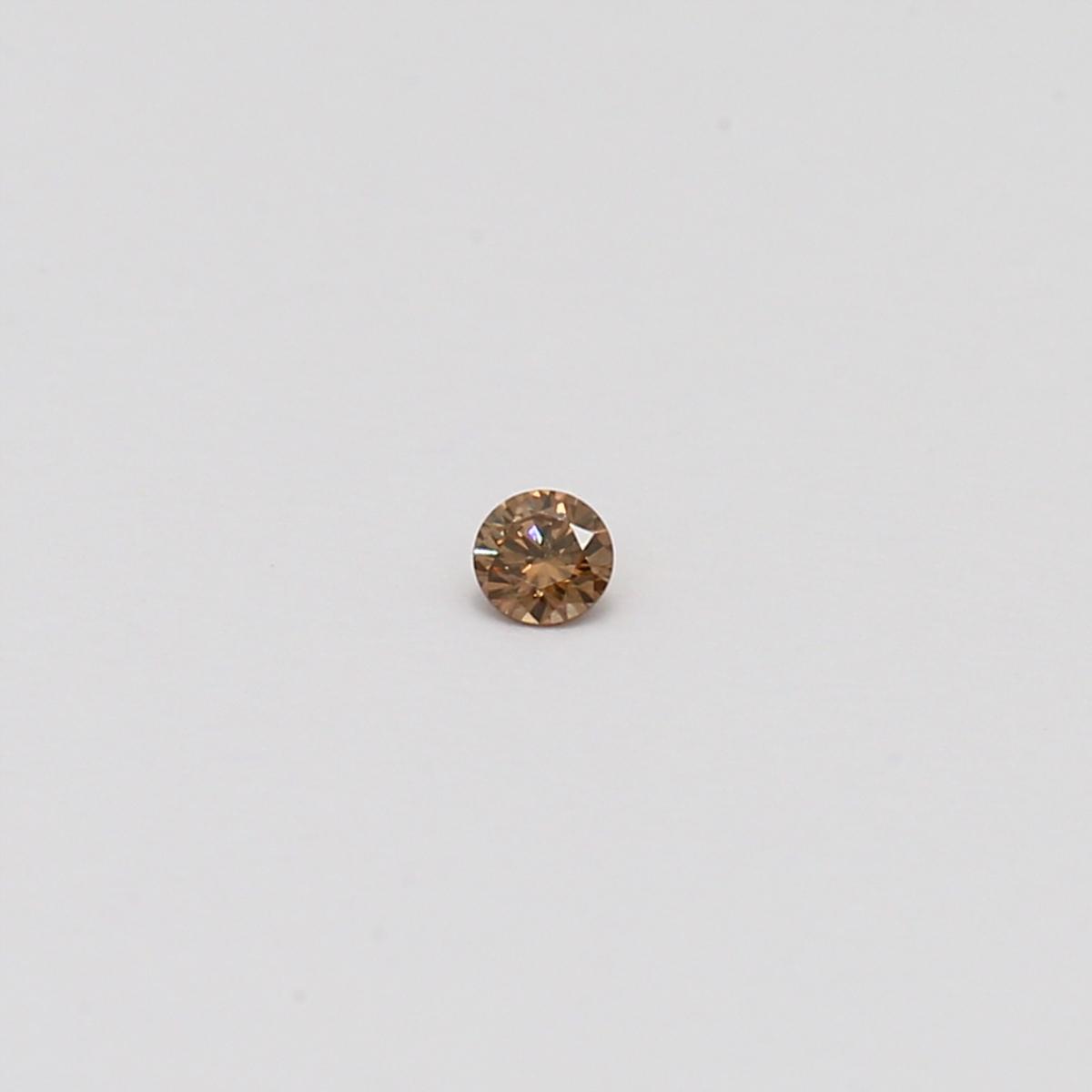 0.04 Carat round cut champagne diamond