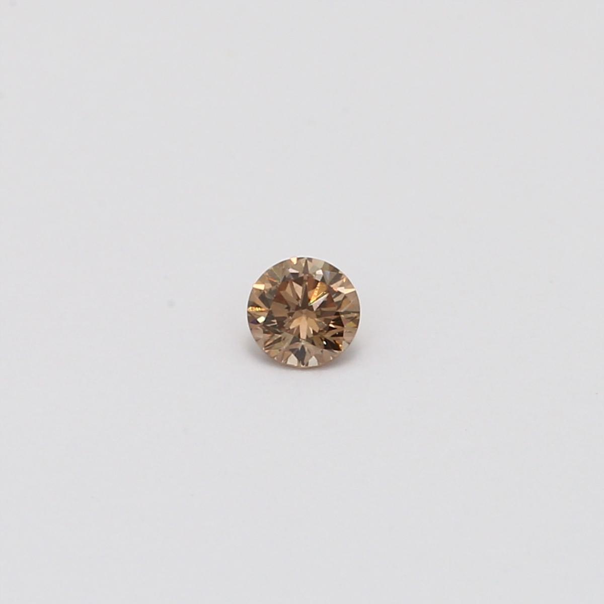 0.13 Carat round cut champagne diamond