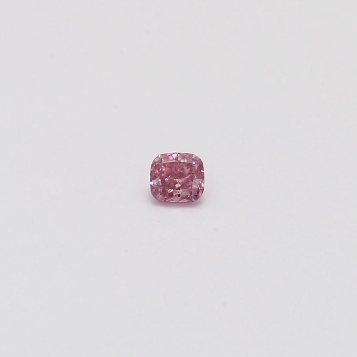 0.09 Carat Cushion Cut GIA Certified Fancy Deep Purplish Pink Diamond