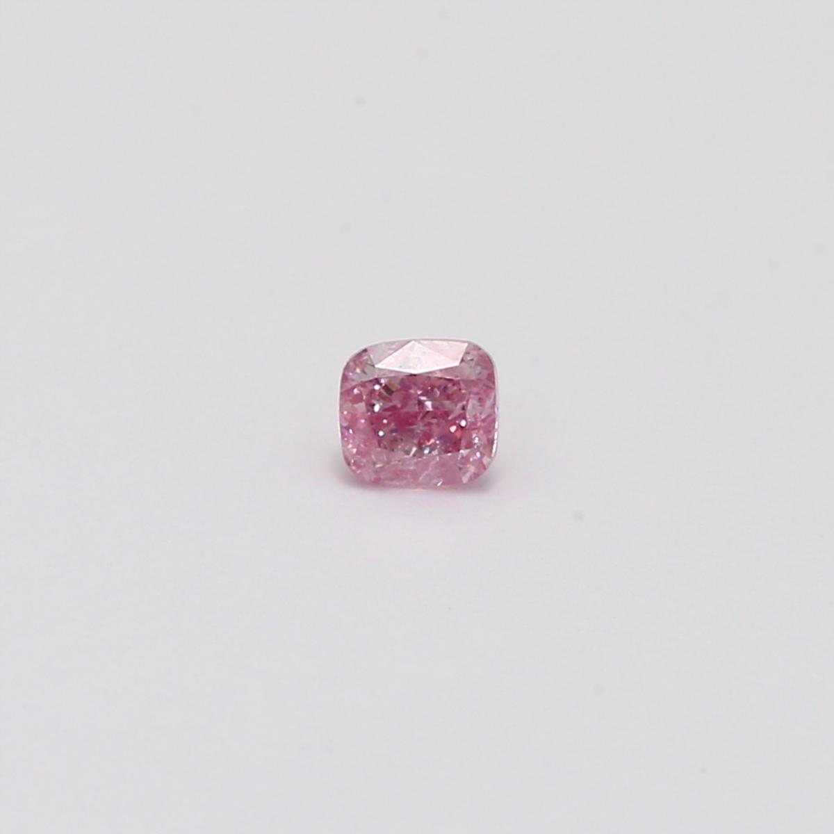 0.20 Carat cushion cut GIA certified fancy intense purplish pink diamond