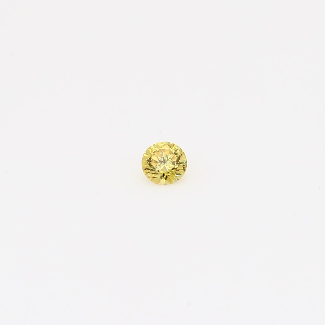 0.05 Carat round-cut fancy yellow diamond