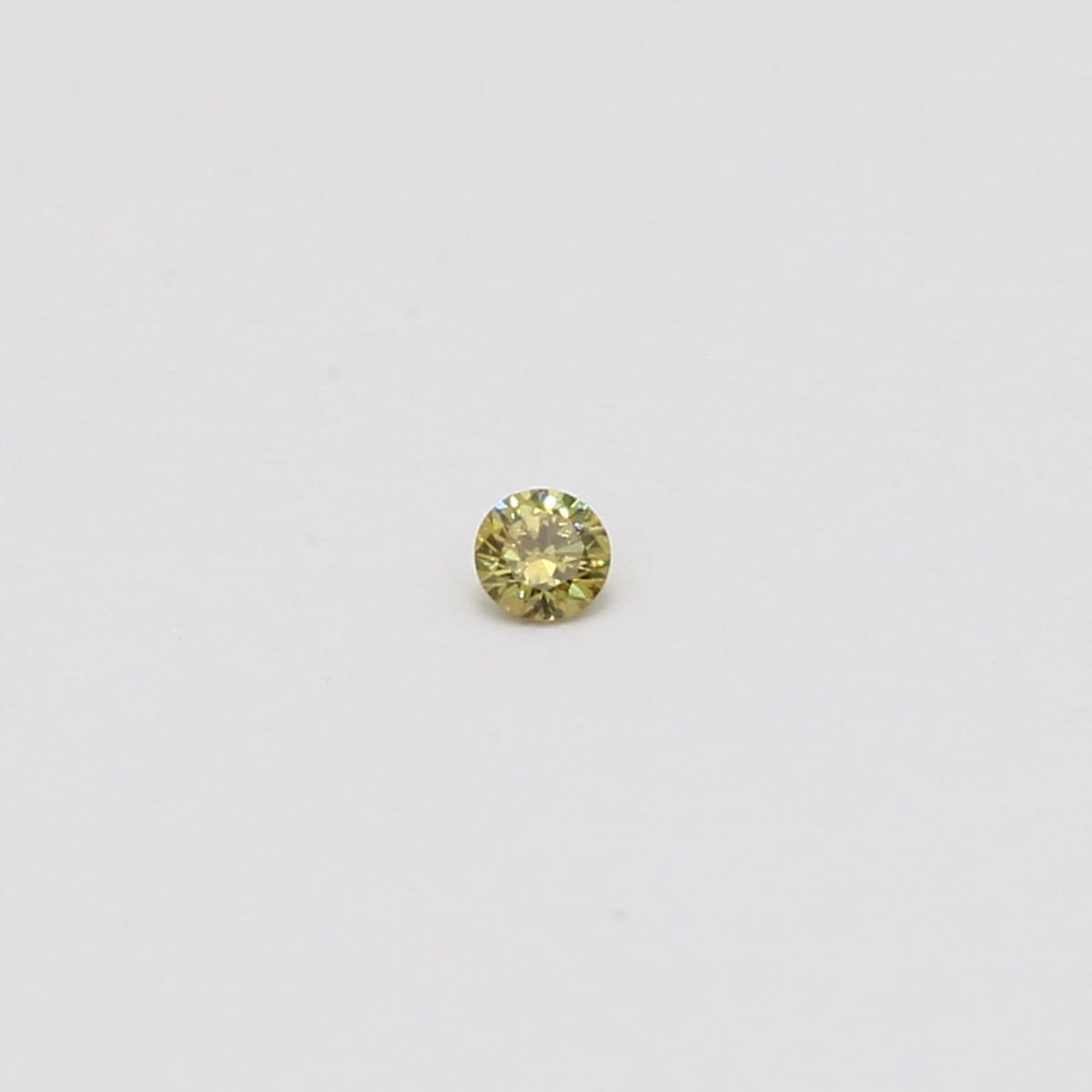 0.04 Carat round cut green diamond