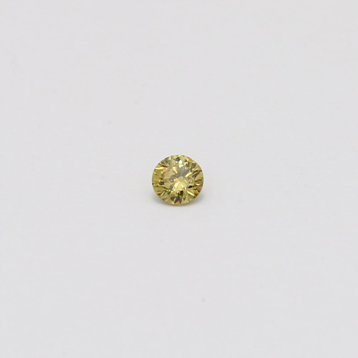 0.06 Carat round cut green diamond