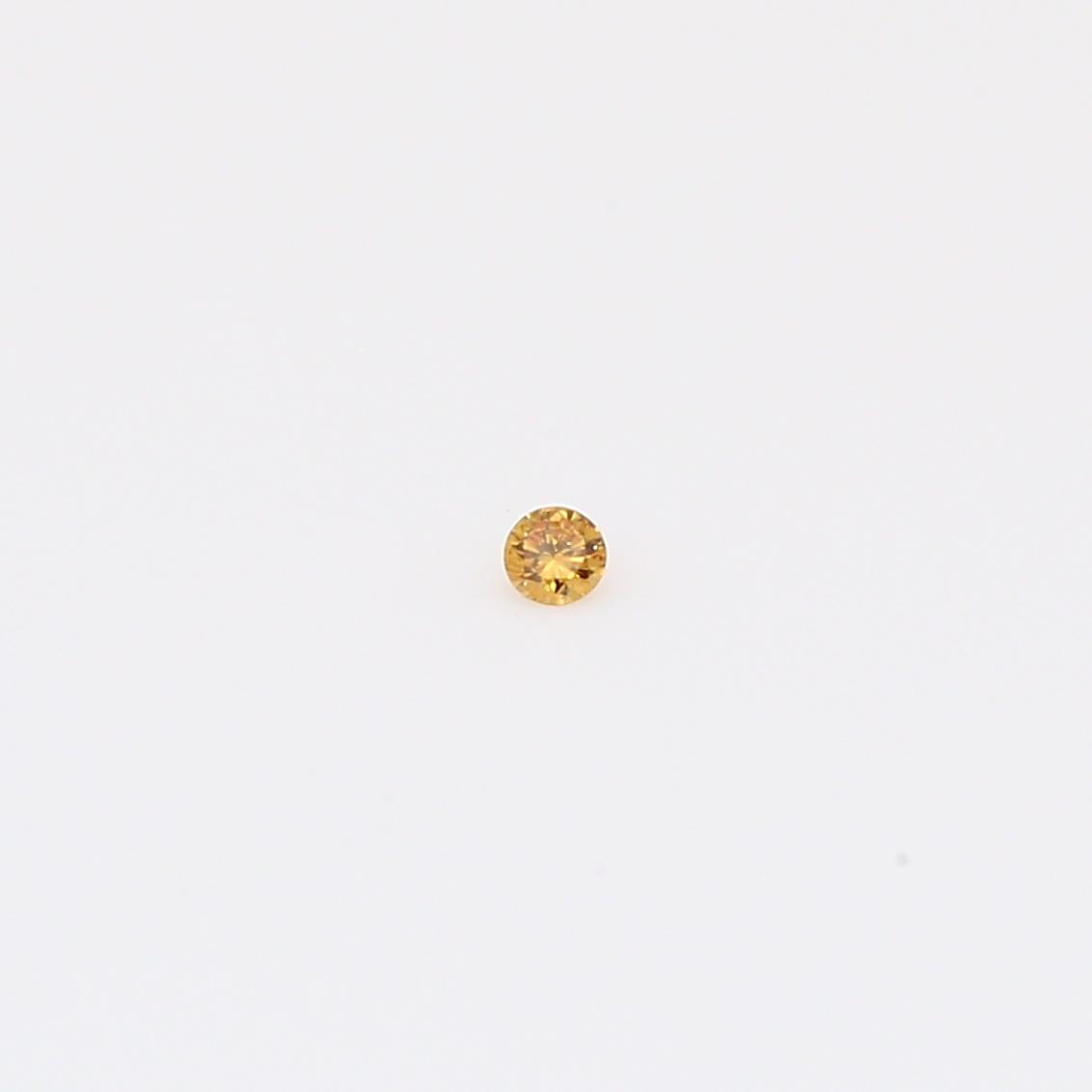0.02 Carat round-cut fancy deep orange diamond