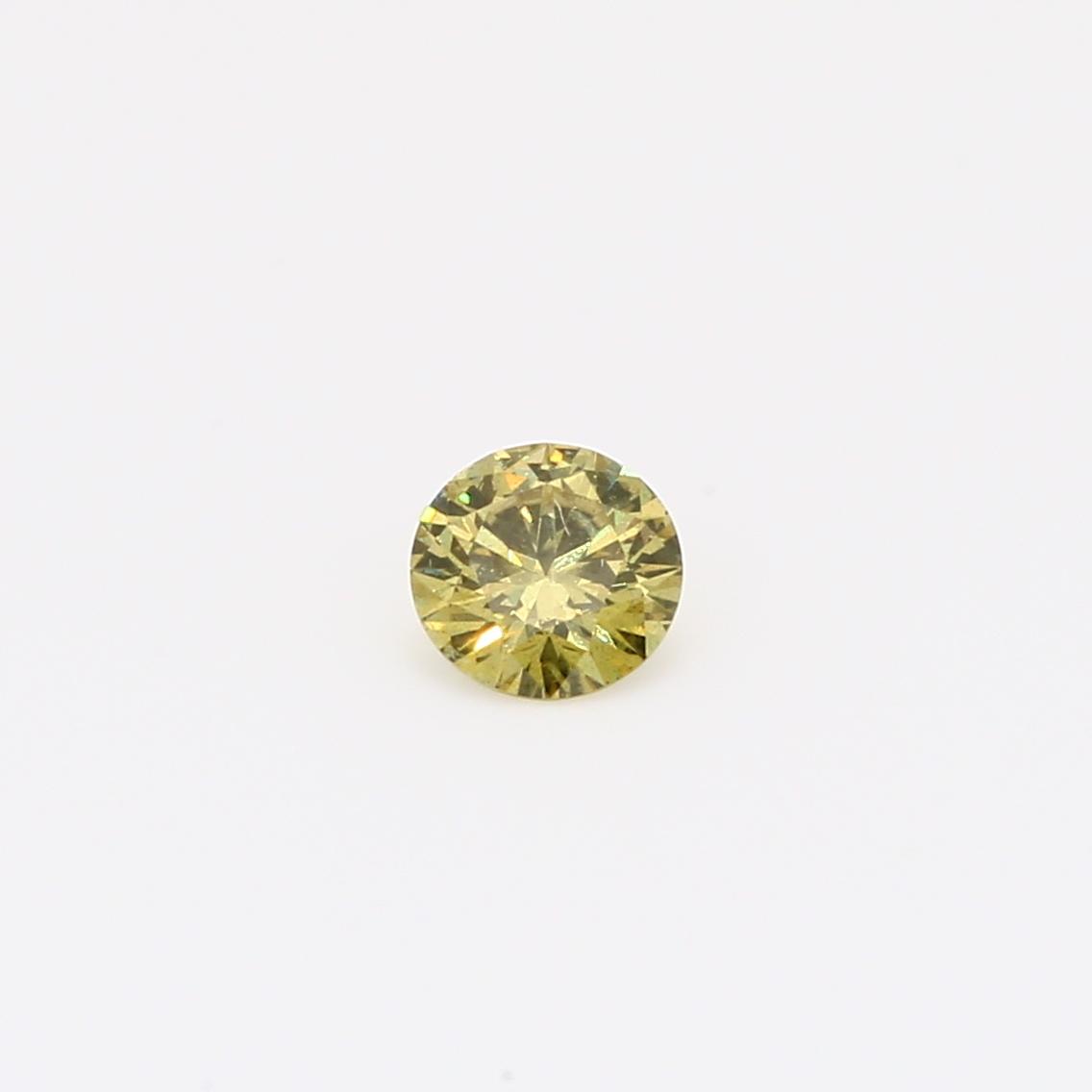 0.20 Carat round-cut fancy deep green diamond