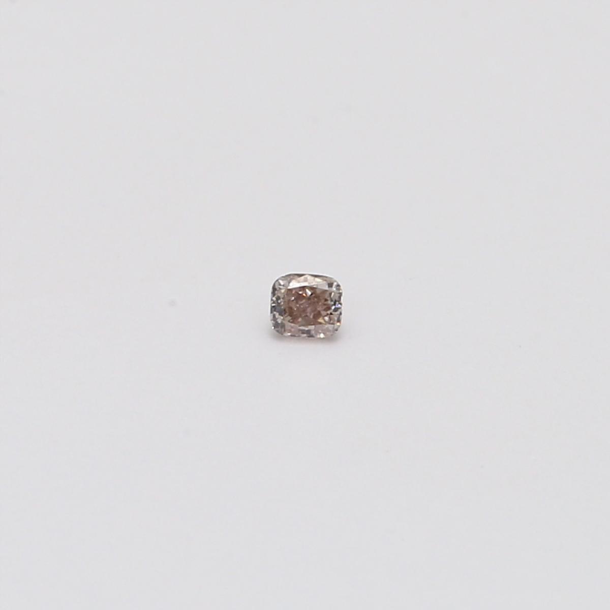 0.05 Carat Cushion Cut Fancy Light Orangy Pink Diamond