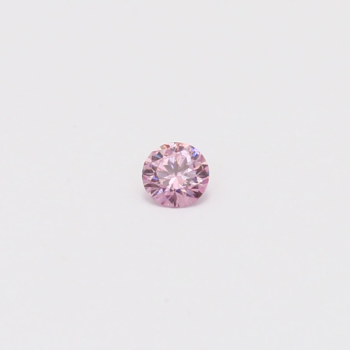 0.12 Carat round cut 5PP certified Argyle pink diamond