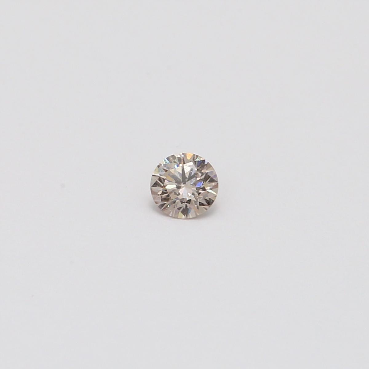 0.115 Carat Round Cut Fancy Light Orangy Pink Diamond