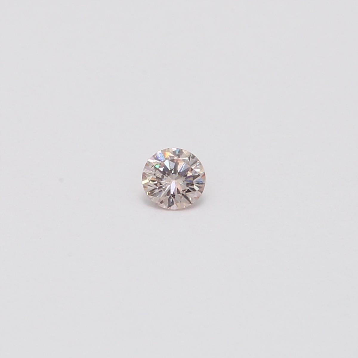 0.095 Carat Round Cut Fancy Light Orangy Pink Diamond