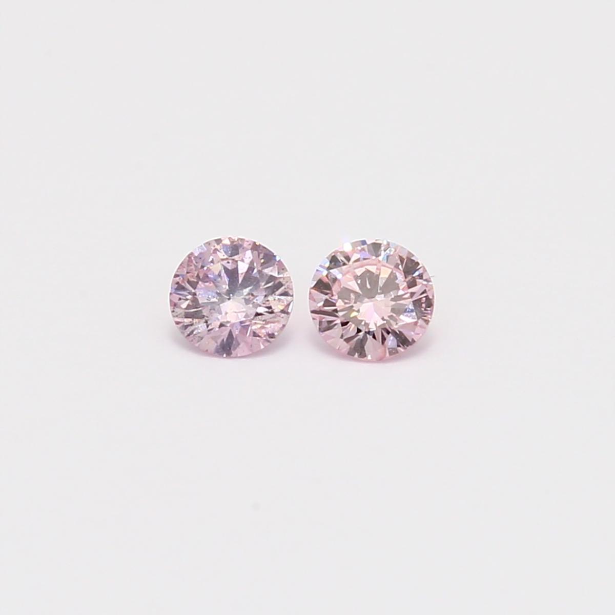 0.32 Total Carat Pair of Pink Diamonds