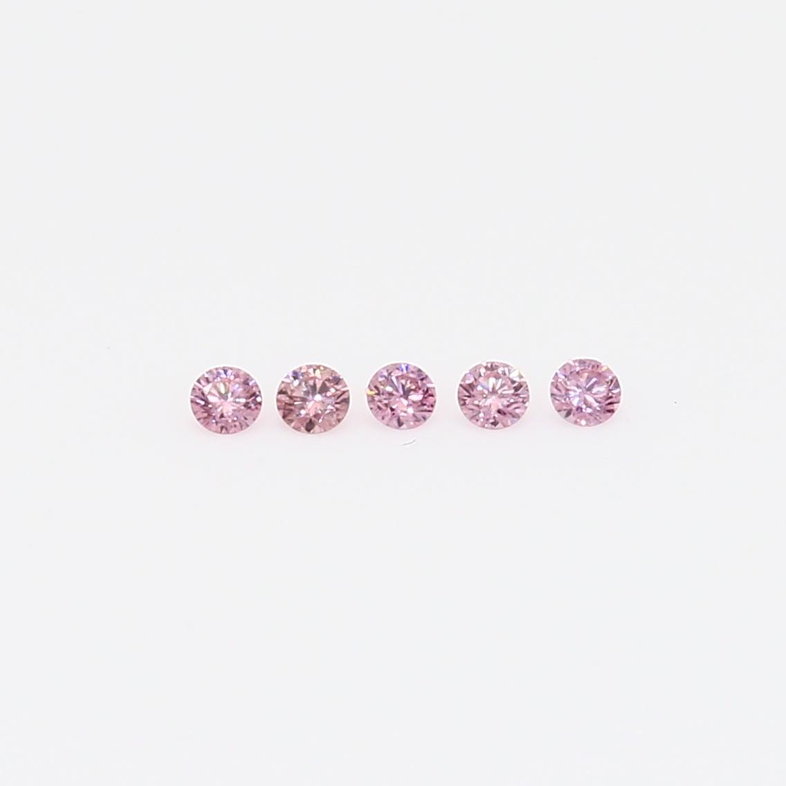 0.075 Total carat parcel of FIPP round cut Argyle pink diamonds