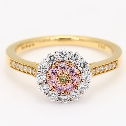 Yellow and pink diamond ring deals