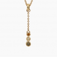 Cosmos rainbow diamond lariat drop necklace