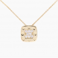 Percival white diamond rounded square necklace