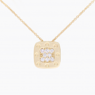 Percival white diamond rounded square necklace