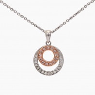 Oslo Argyle pink and white diamond circle pendant