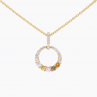 Celeste rainbow diamond circle necklace