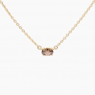 Ellipse oval-cut champagne diamond necklace