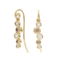 Serelle champagne and white diamond drop shepherd hook earrings