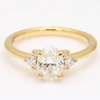Deserie oval and round-cut white diamond engagement ring