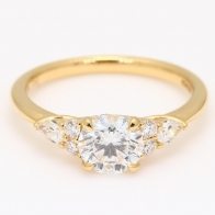 Moritz round and pear cut white diamond engagement ring