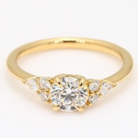Moritz round and pear cut white diamond engagement ring