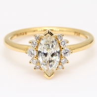 Monarch marquise and round-cut white diamond ring