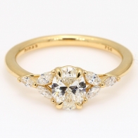 Hera oval and marquise-cut white diamond engagement ring