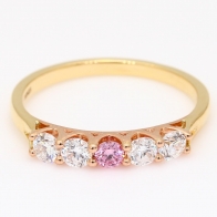 Zalira Argyle pink and white diamond five stone ring