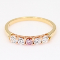 Zalira Argyle pink and white diamond five stone ring