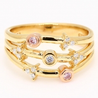Destiny Argyle pink and Argyle blue diamond ring