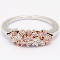 Aquila Argyle Pink and White Diamond Cluster Ring