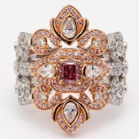 The Ninas Sovereign Crescendo Exhibition Argyle pink diamond jacket and engagement ring set