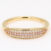 Hex Argyle pink and white diamond stackable ring