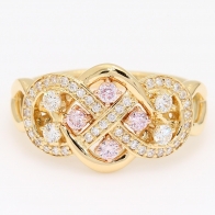 Morgana Argyle pink and white diamond Celtic ring