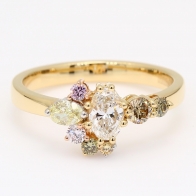 Frolic oval and round-cut rainbow diamond ring