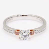 Anastasia GIA-certified Argyle light pink champagne and white diamond ring