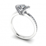 Moore half halo diamond engagement ring